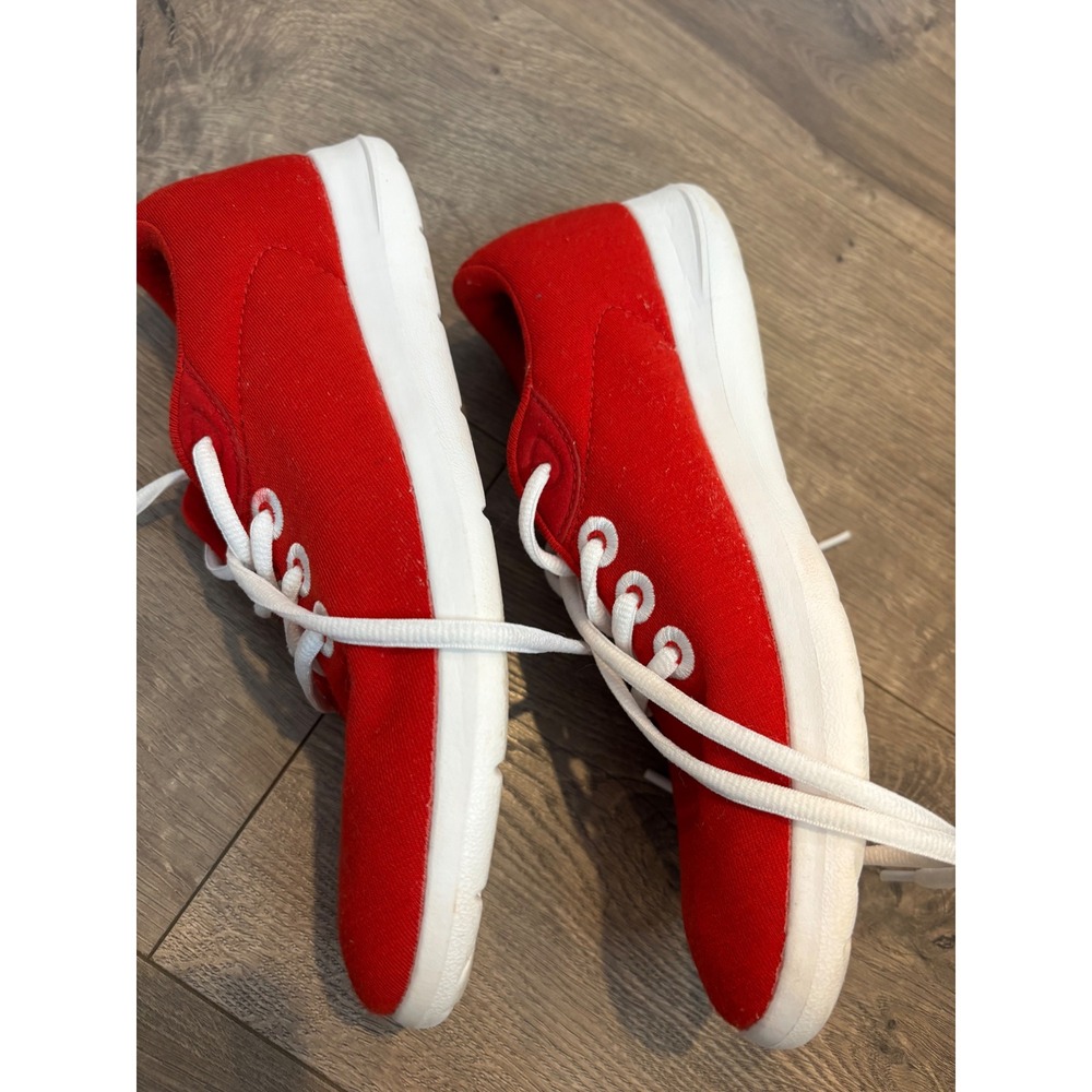 Merinos Women Red Australian Merino Wool Sneakers Low Top Lace Up Shoes Size 7 - Picture 4 of 8